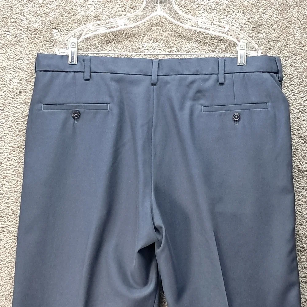 Haggar‎ Mens Pleated Dress Pants Charcoal Gray 40x29 Polyester Slacks